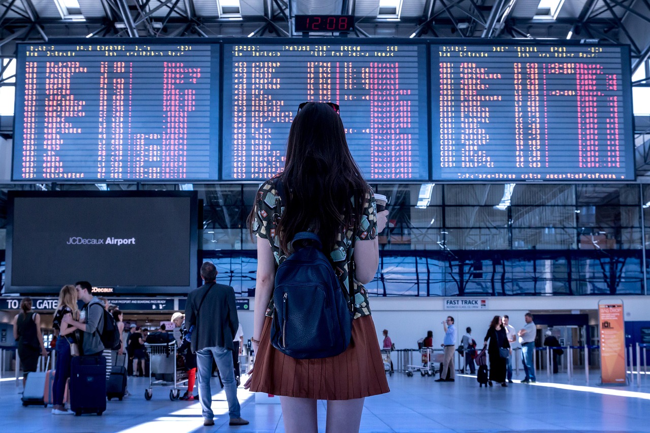 Blue and red idea air tickets section